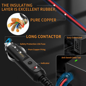 AIZYSY connected to NOCO jump starter showing ready-to-use power