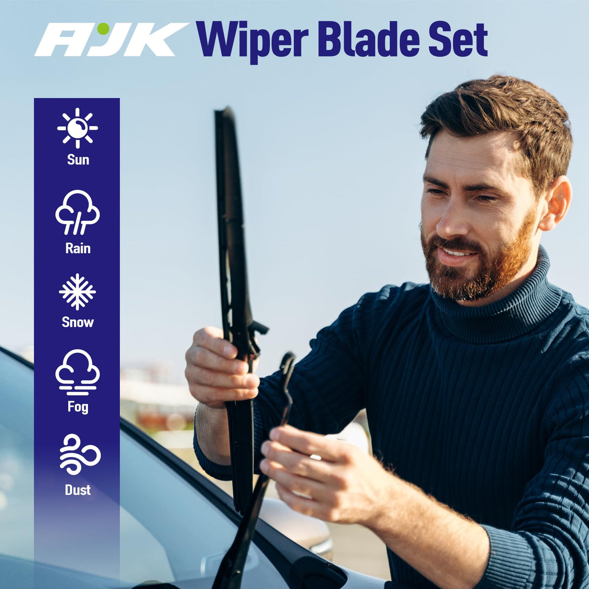AJK blades in use during rainy drive enhancing visibility and confidence