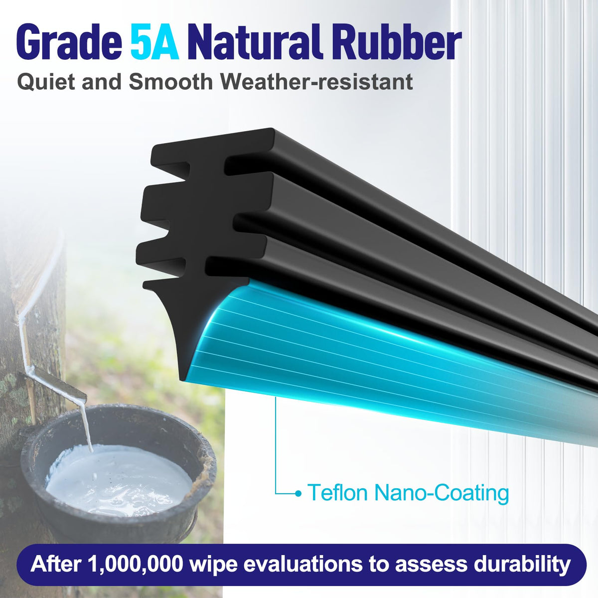 AJK close-up of rubber squeegee showing flexible edge for streak-free wiping