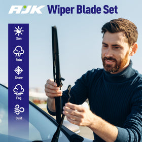AJK blades on a Kona in rain illustrating improved driver visibility