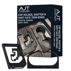 AJT DESIGN front console view showing matte-black trim kit and unified style benefit