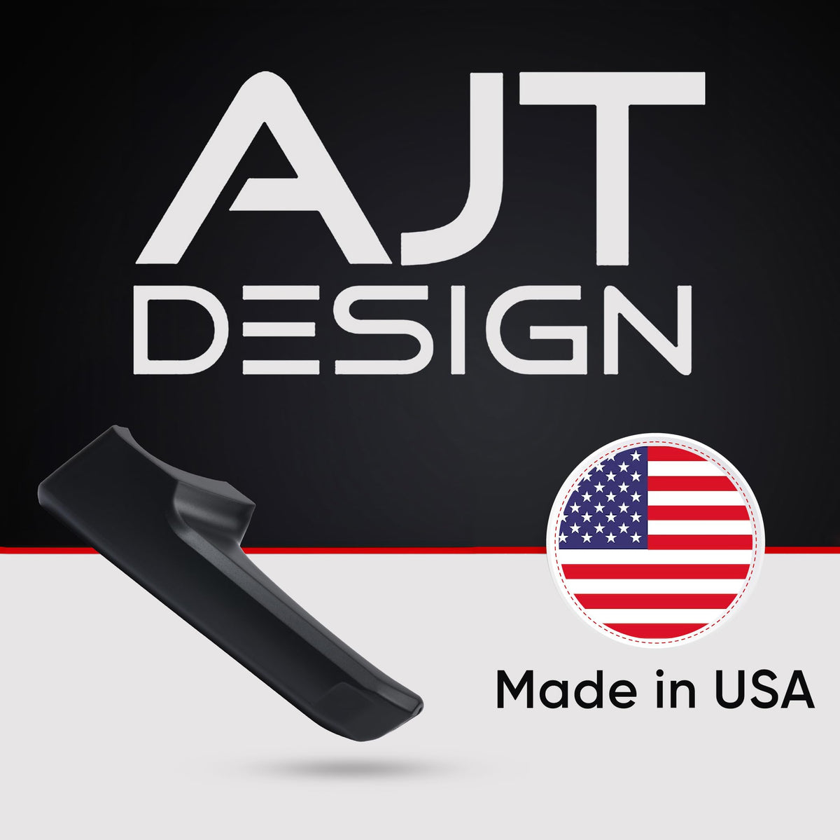 AJT DESIGN size comparison with ruler illustrating exact fit and easy installation