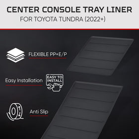 AJT DESIGN tray liner held by hand showing compact scale and fit
