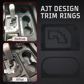 AJT DESIGN shifter ring installed illustrating snug fit and improved aesthetics