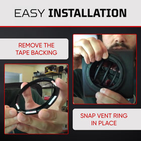 AJT DESIGN vent ring in truck interior lifestyle scene showing cohesive blackout aesthetic benefit