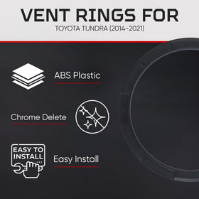 AJT DESIGN vent ring beside measuring tape showing precise fit for 2014–2021 Tundra benefit