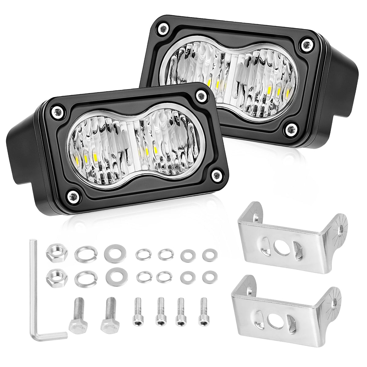 AKD Part front view of 3-inch pod showing compact bright design and mounting convenience