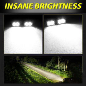 AKD Part mounted on truck bumper illustrating focused flood illumination for roadwork