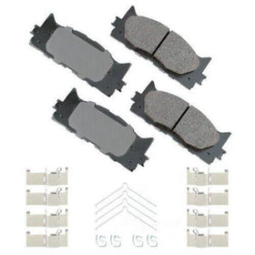 Akebono ACT1222A front packaging showing full set and fit details for clean installation