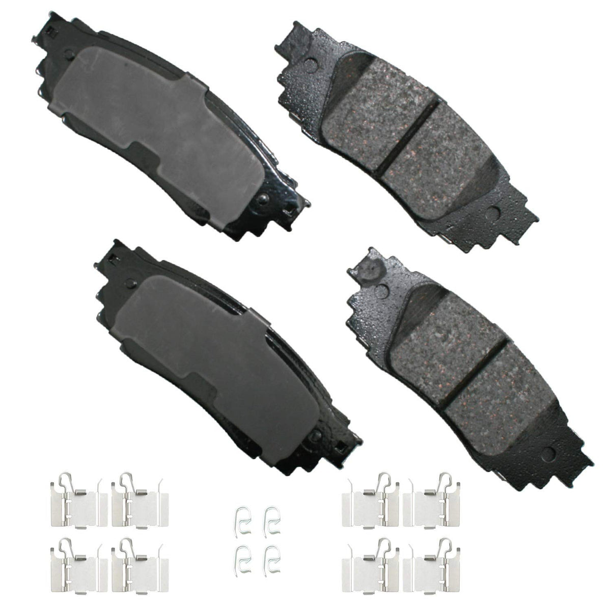 Akebono ACT1879 rear pad packaging showing product and clean-fit benefit