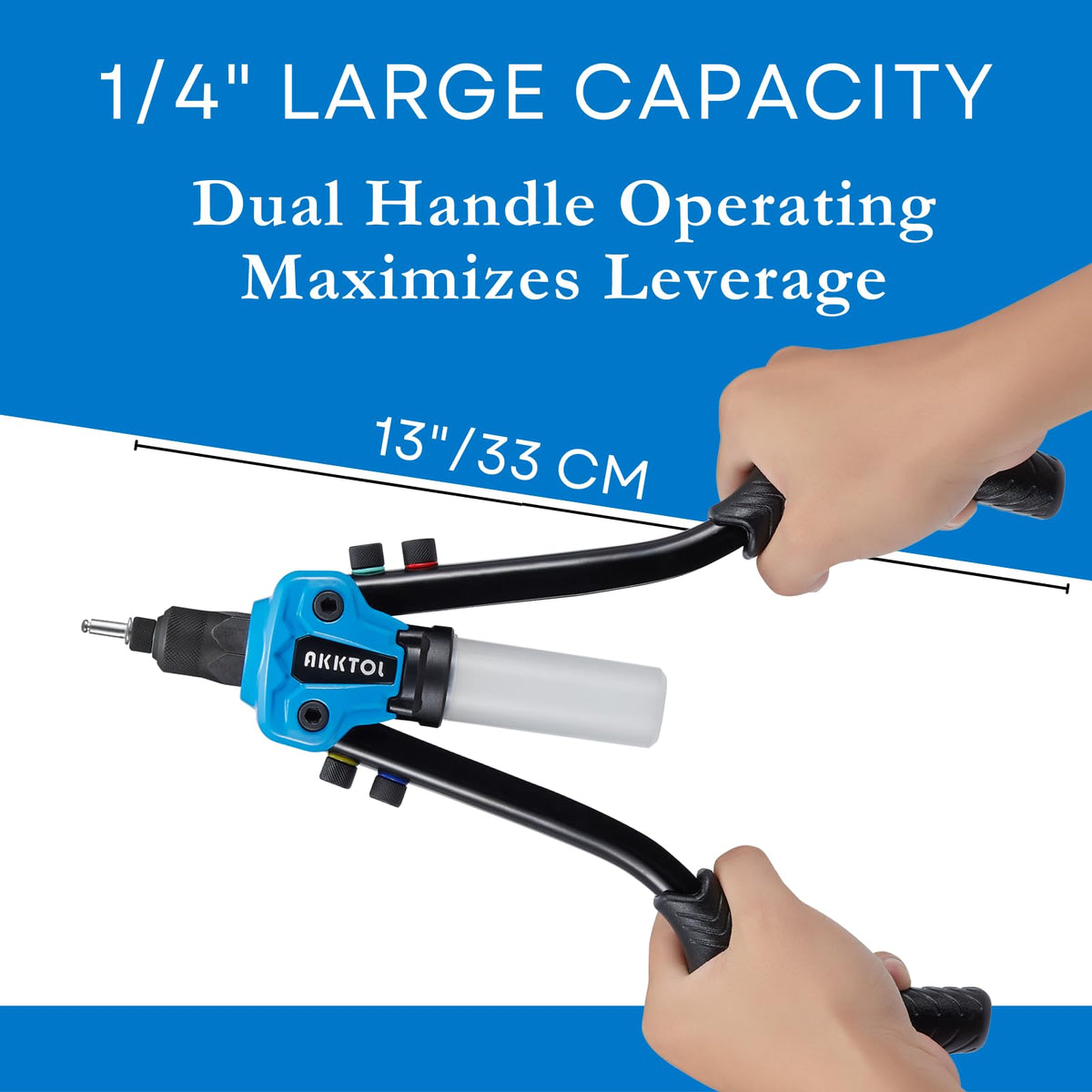 AKKTOL handle texture detail showing non-slip grip that reduces hand fatigue