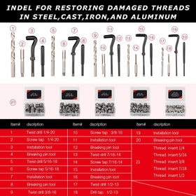 AKM drill and tap layout showing HSS tools for consistent cutting performance