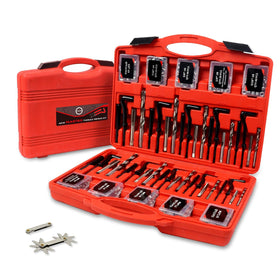 AKM front packaging showing complete 338pc kit and organized case benefit clarity