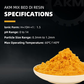 AKM resin granules texture close-up illustrating high-capacity ion removal