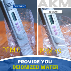 AKM tank next to a water jug for scale showing compact portable footprint