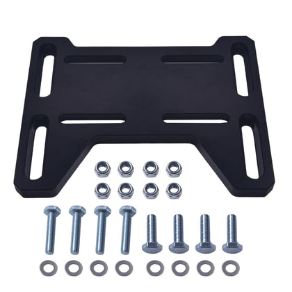 AKSGKGQ front view of mount plate showing bolt pattern and sturdy construction, improves stability