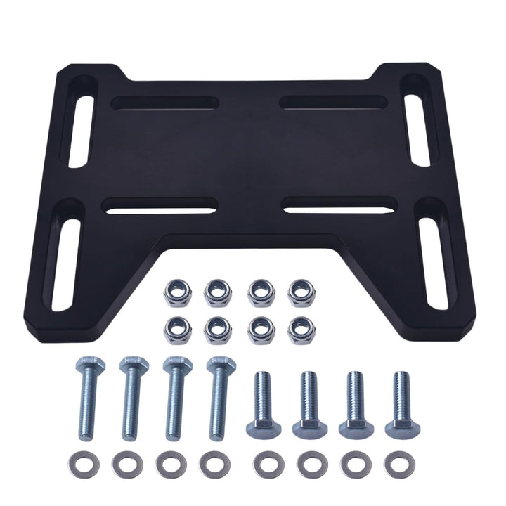 AKSGKGQ front view of mount plate showing bolt pattern and sturdy construction, improves stability