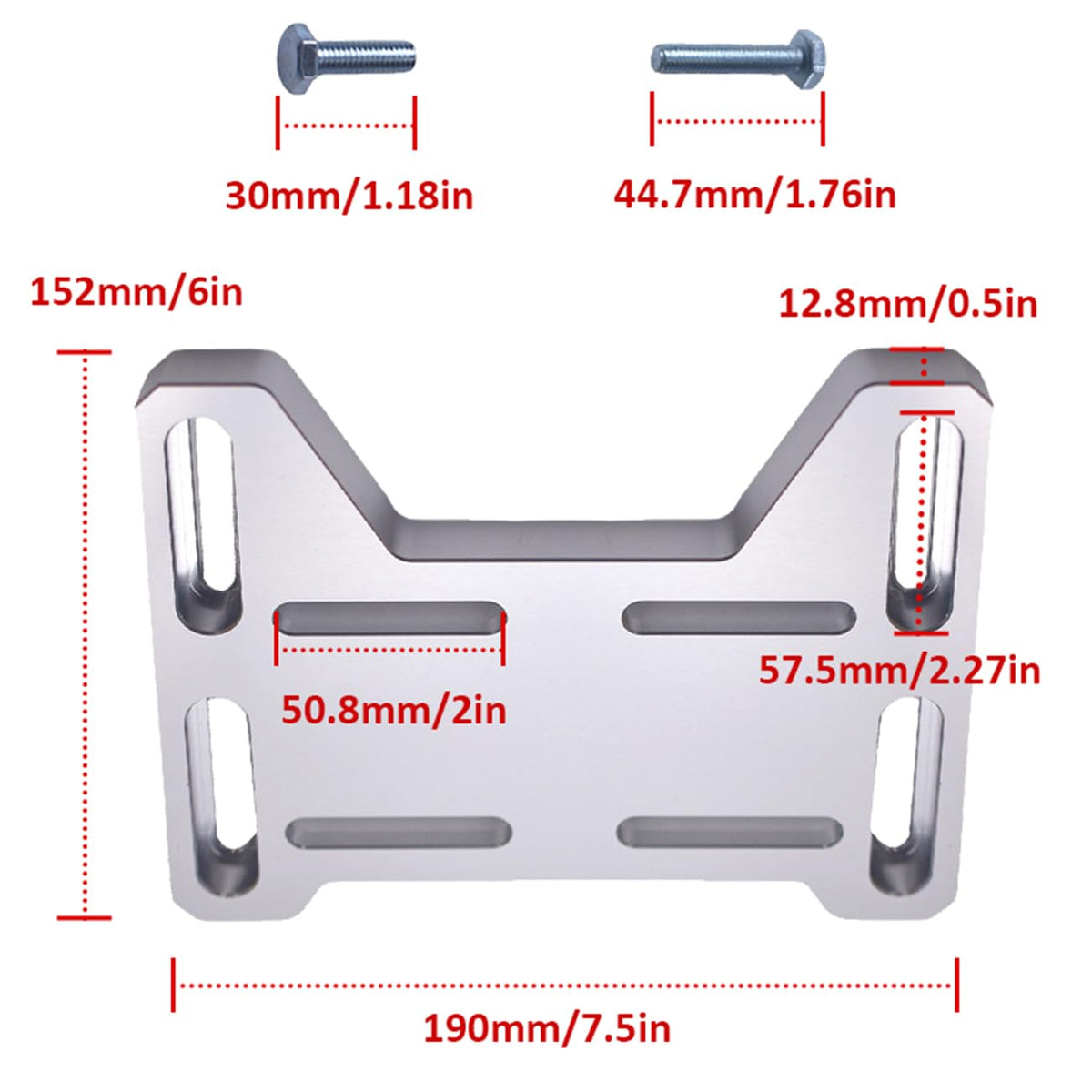AKSGKGQ close-up of adjustable slots and holes demonstrating precise engine positioning