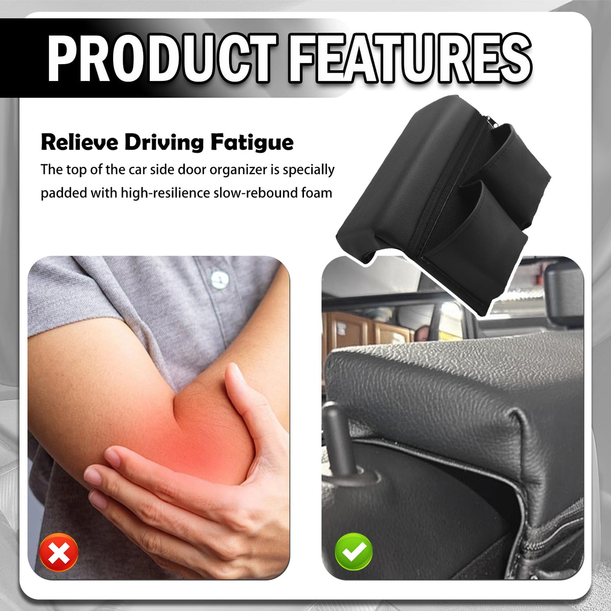 AKWDSL installed on car window demonstrating easy slide-in fit and immediate arm support