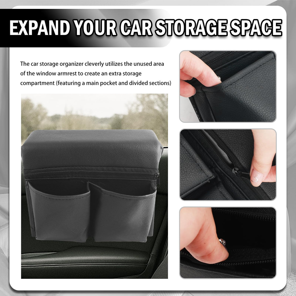 AKWDSL open zippered compartment revealing organized interior for secure small-item storage