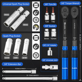 ALAIAL torque wrench closeup head and dual-scale for precise torque readings