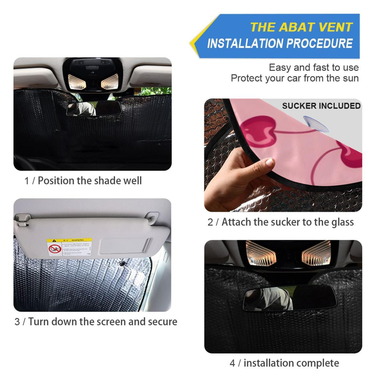 ALAZA Bow Cherry Pink installed on dash reducing interior heat and protecting surfaces