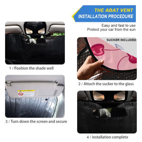 ALAZA Bow Cherry Pink installed on dash reducing interior heat and protecting surfaces