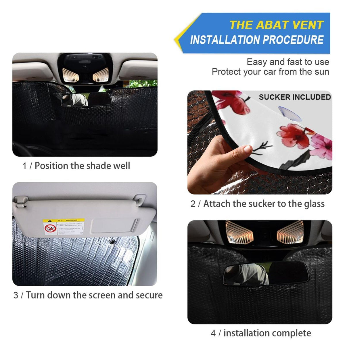 ALAZA folded accordion sunshade compact for easy storage and transport