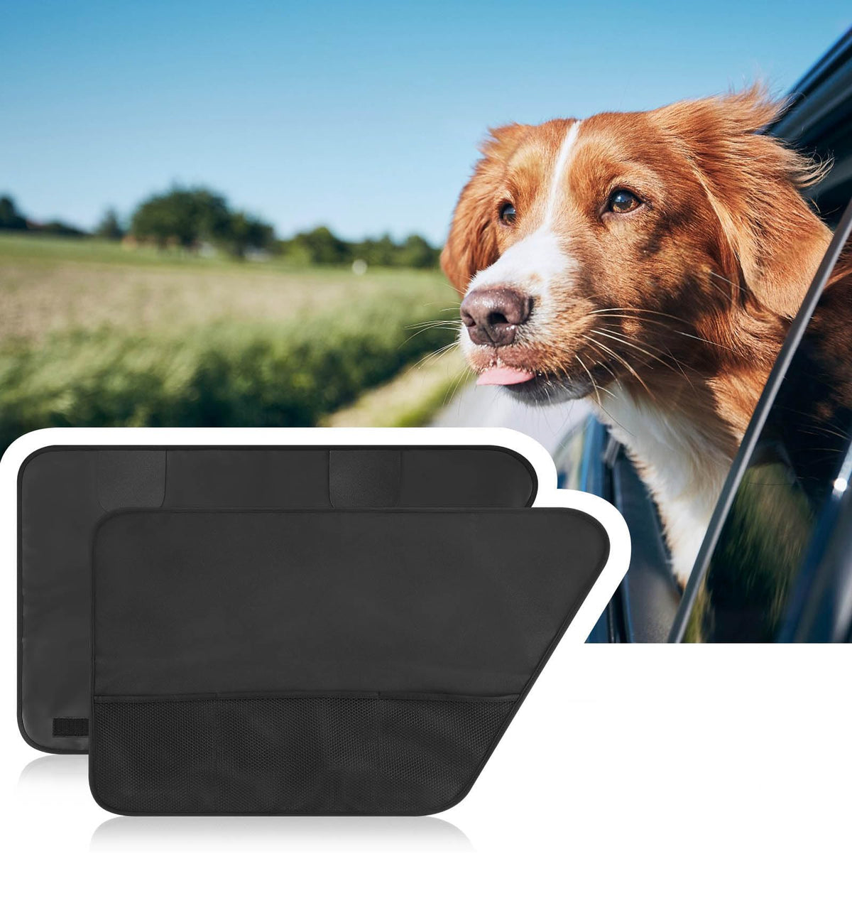 ALEIFLE front door cover packaging showing two protectors and benefits