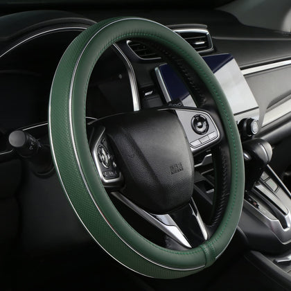 ALEMODR front view showing green leather cover and clean styling benefit