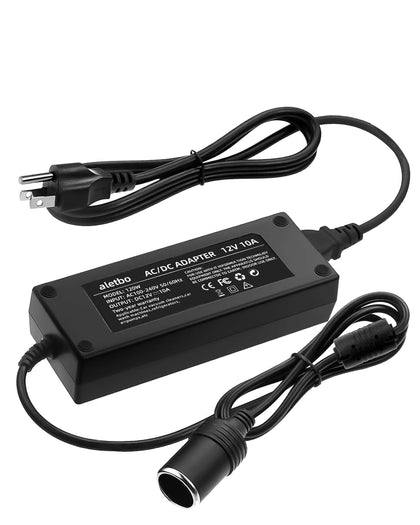 aletbo front view of converter showing cigarette-style outlet and benefits reliable 12V power