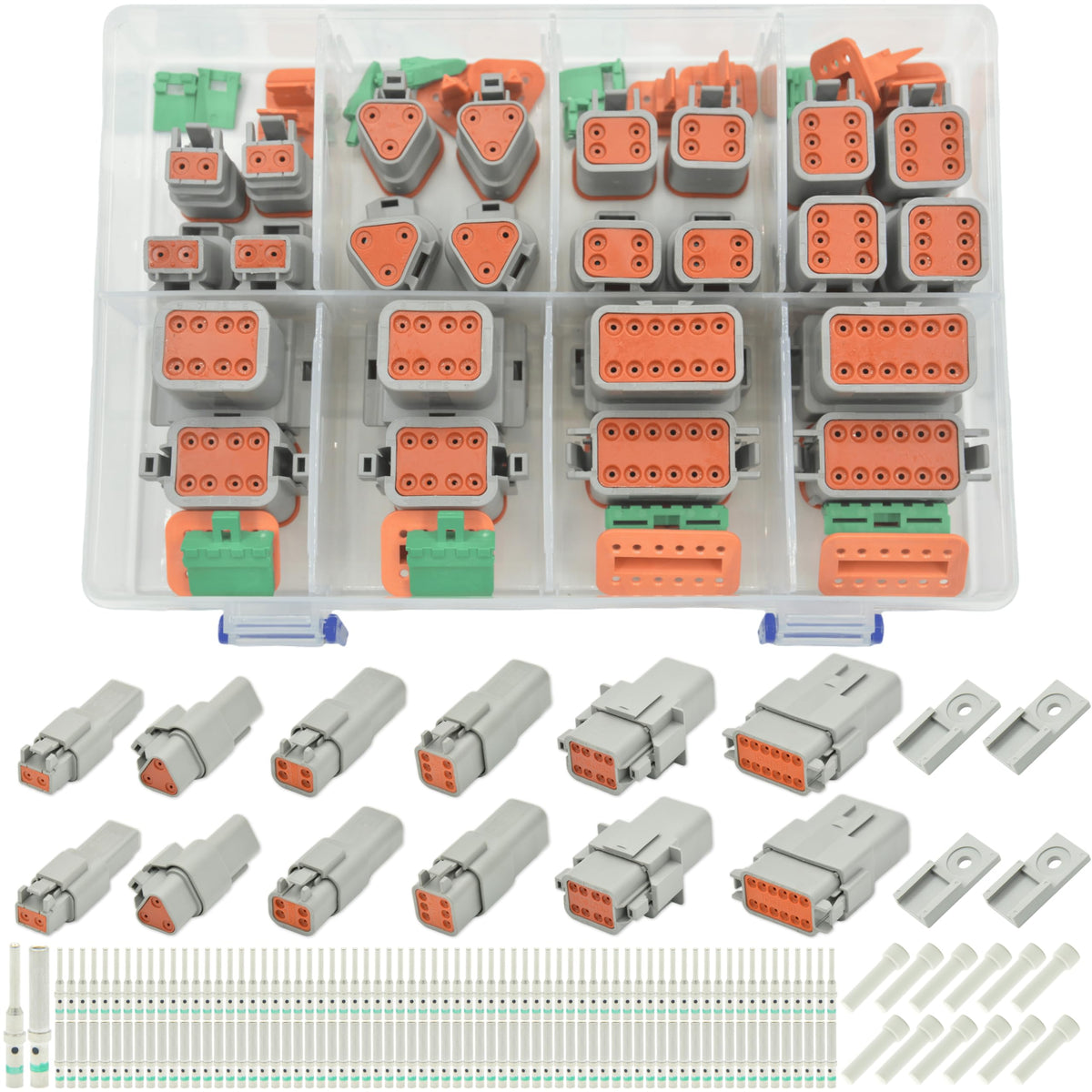 ALFOCI front packaging showing full Deutsch connector kit and quick identification benefit