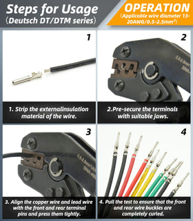 ALFOCI ratcheting crimper angled view for precise, repeatable crimps