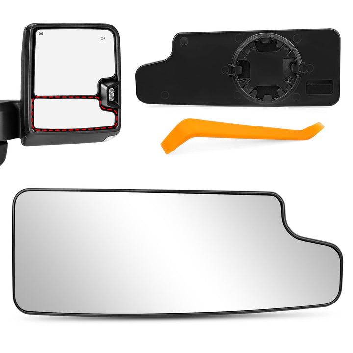 Algrix passenger mirror front showing fit and finish for Silverado Sierra