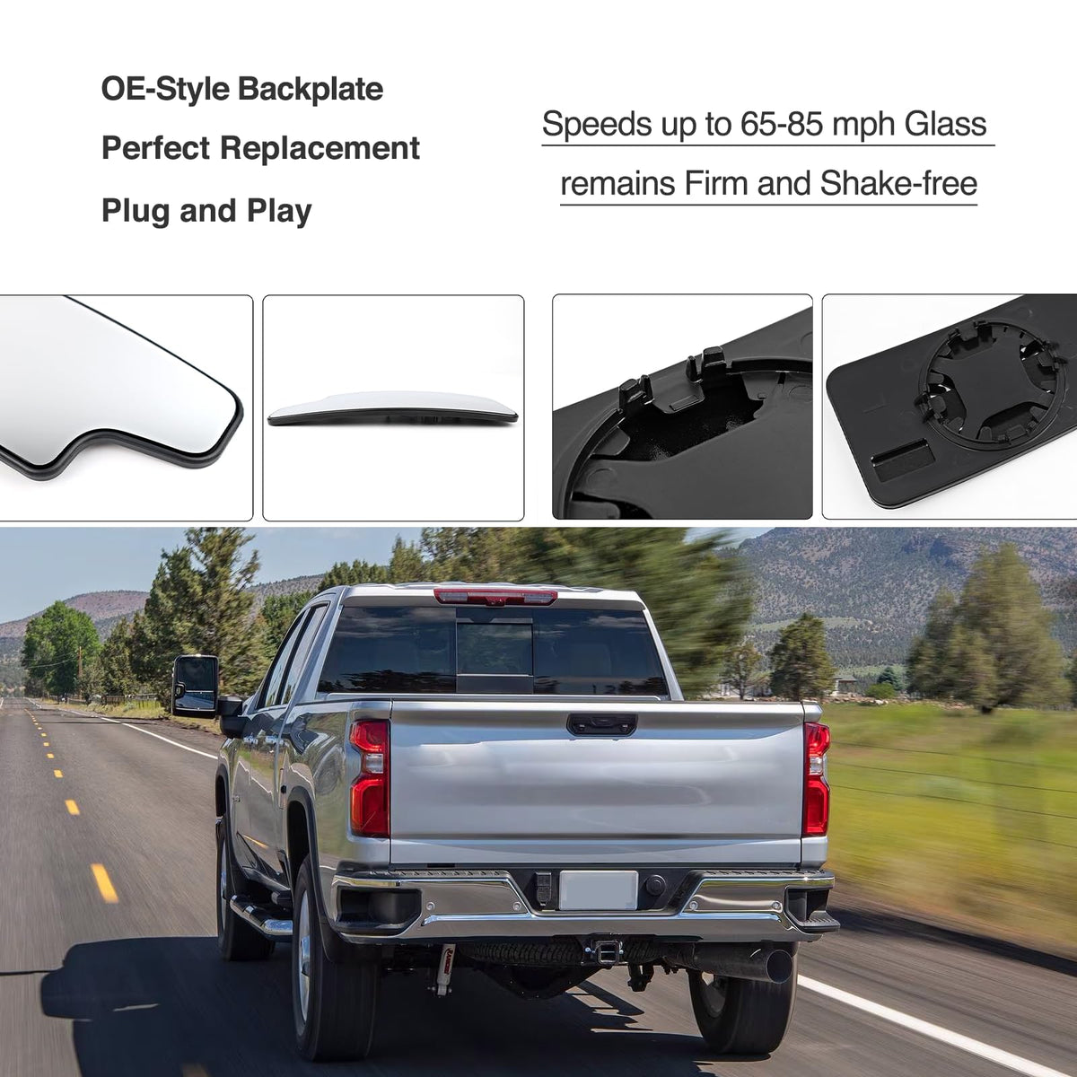 Algrix mirror beside ruler showing correct OEM-sized replacement