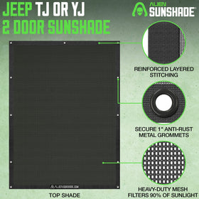 Alien Sunshade bungee cords and grommets detail showing durable attachment