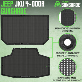 Alien Sunshade close-up of bungee fastening detail demonstrating secure fit