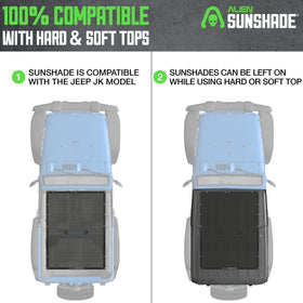 Alien Sunshade bungee and grommet detail showing secure, tool-free attachment