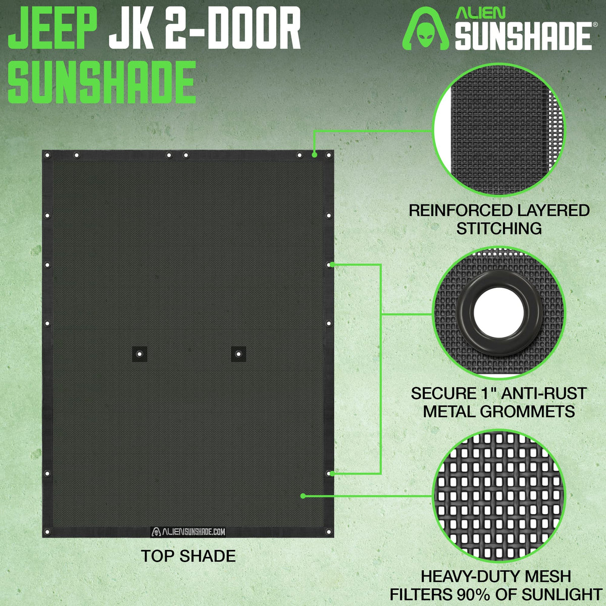 Alien Sunshade folded next to seat showing compact storage and easy handling