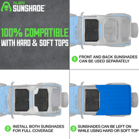 Alien Sunshade size comparison on Jeep showing coverage and scale benefits