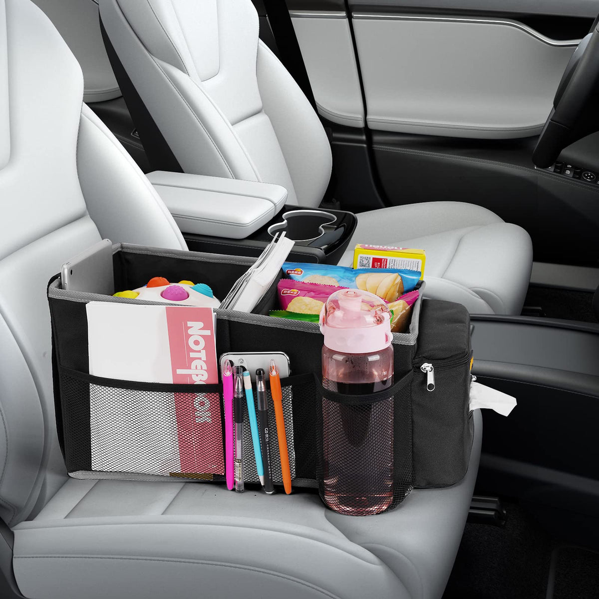 Alijees in-use with children using pockets for snacks and entertainment