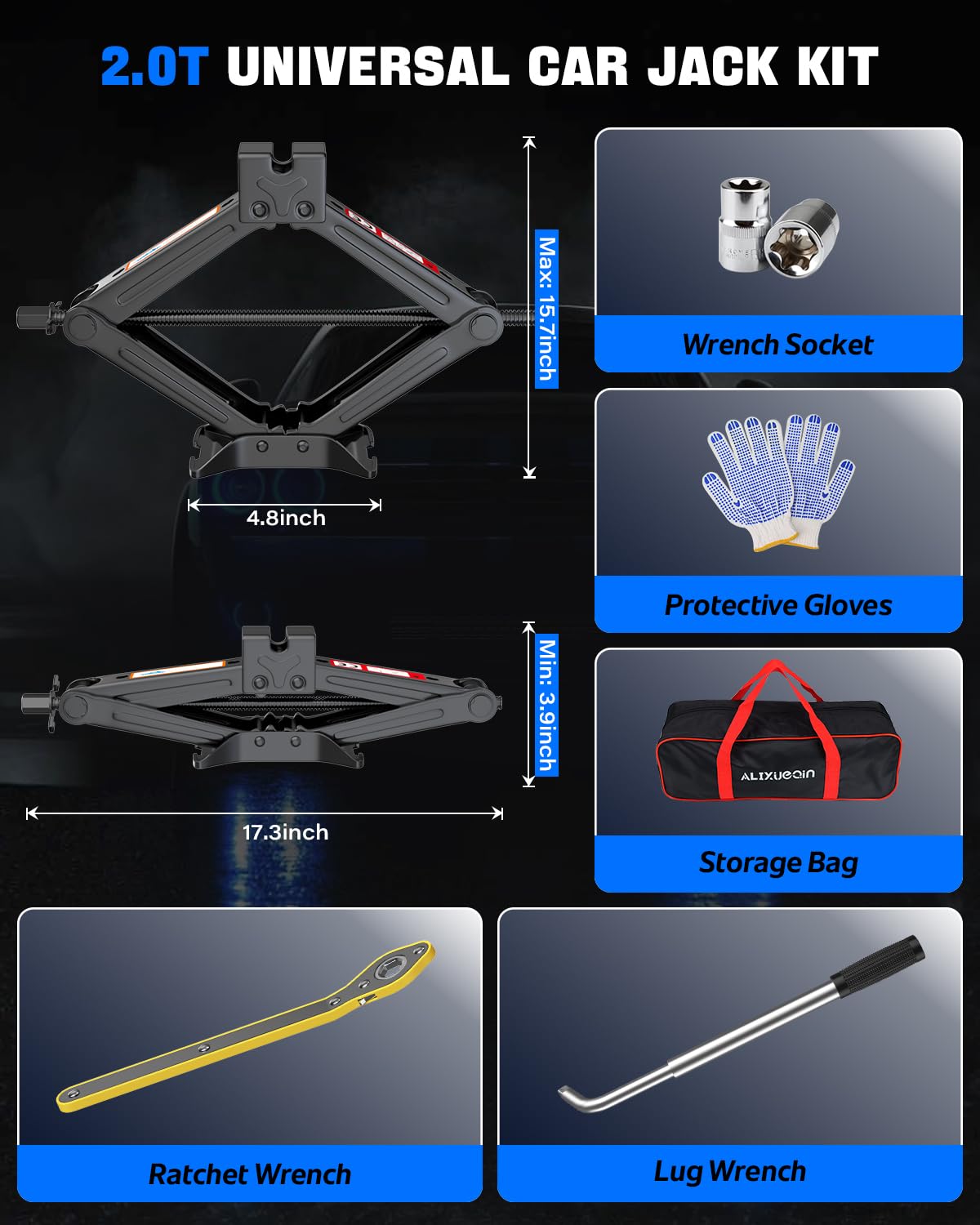 ALIXUEQIN close-up of scissor mechanism highlighting durable steel and smoother lifting action