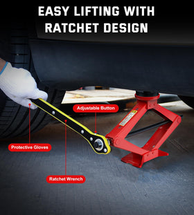 ALIXUEQIN scissor jack screw and gear detail showing alloy-steel construction for strong, reliable lift