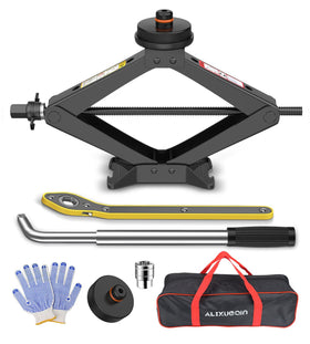 ALIXUEQIN front view packaged kit showing complete tire change set and portability