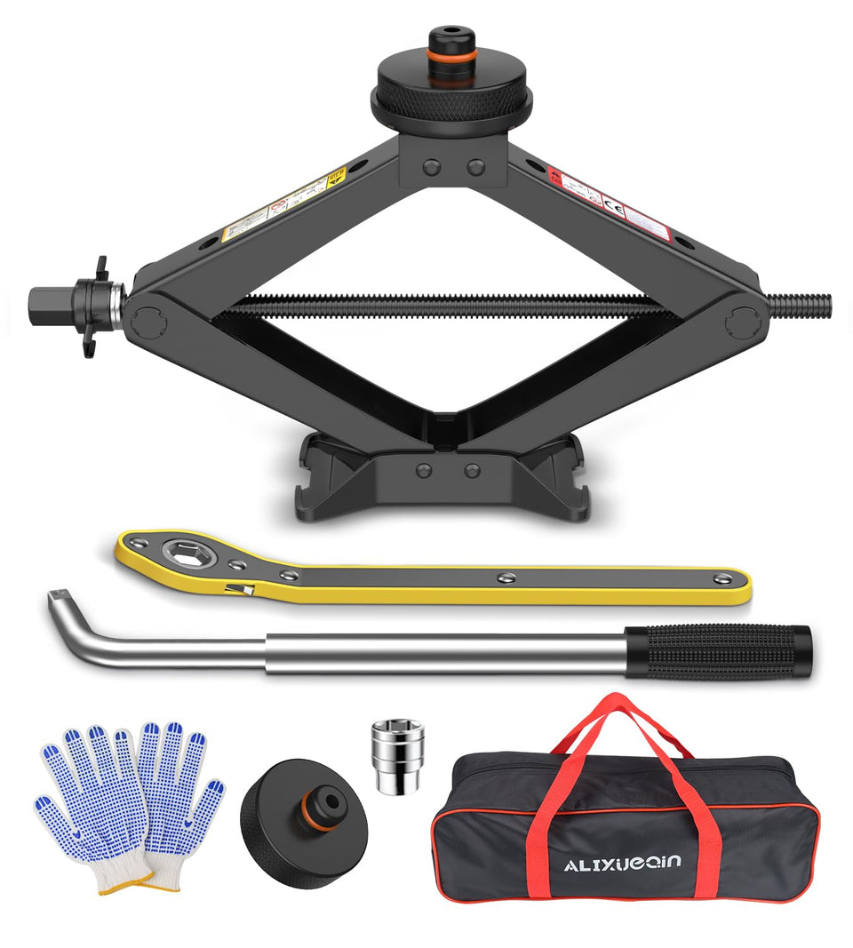 ALIXUEQIN front view packaged kit showing complete tire change set and portability