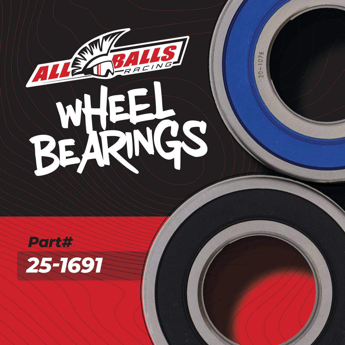 All Balls hub next to ruler showing accurate sizing for correct OEM compatibility