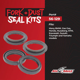 Close-up of All Balls fork seal lips and material texture illustrating durable construction for leak prevention