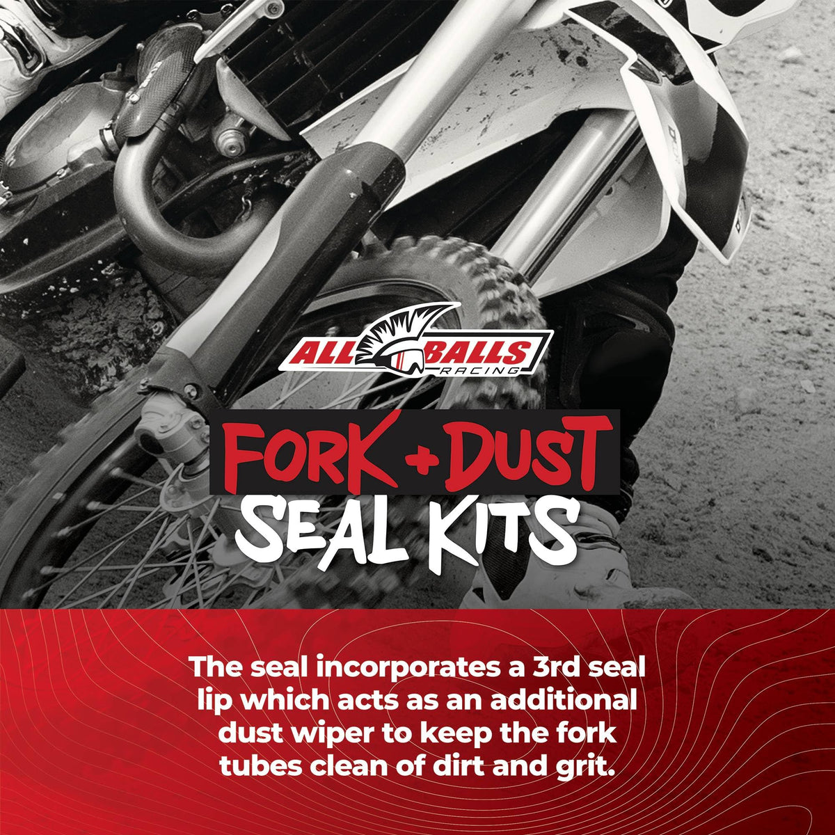 All Balls fork seal installed on fork leg demonstrating proper fit and smoother assembly