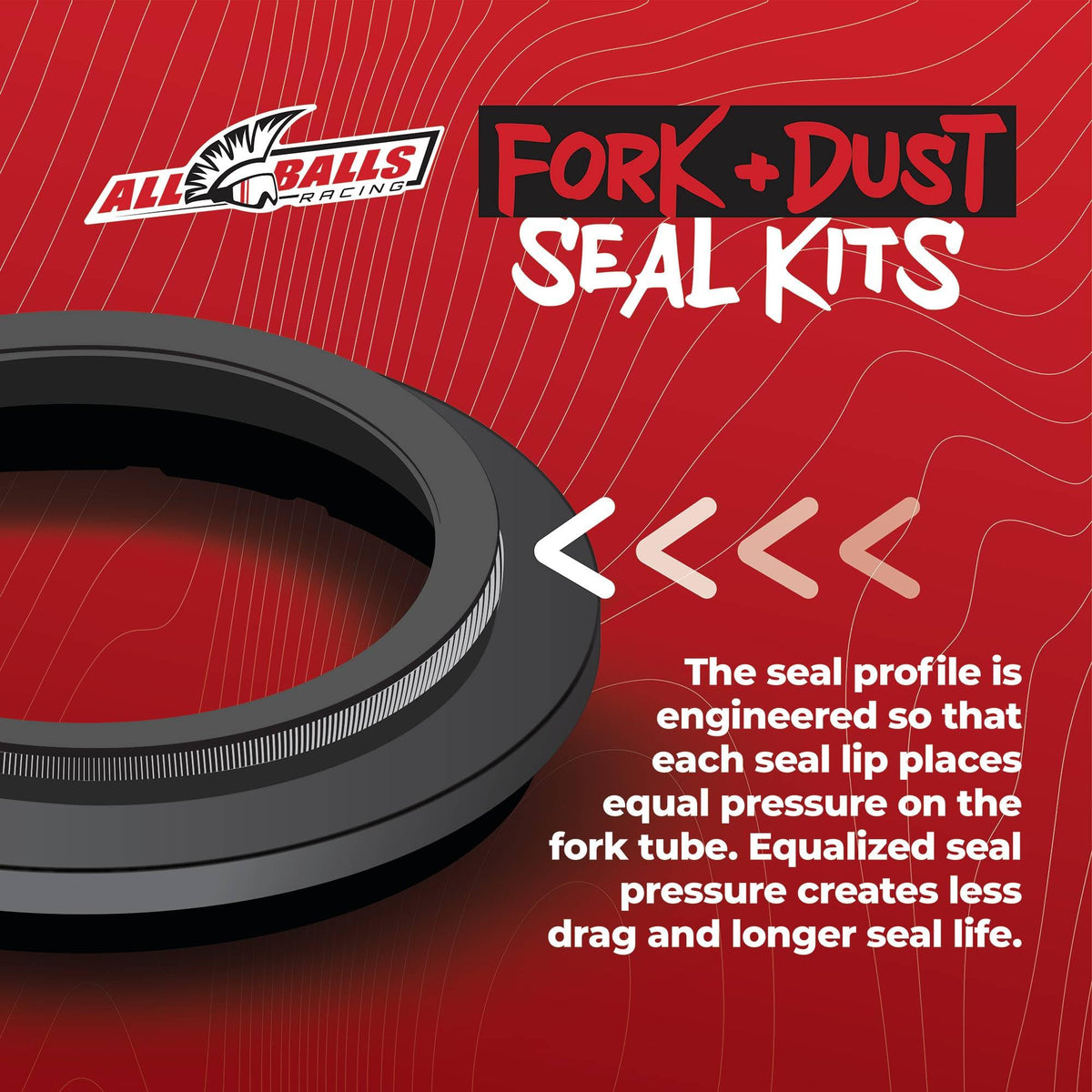 All Balls seals fitted on a motorcycle fork during service demonstrating proper installation and fit