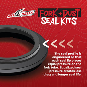 All Balls seals fitted on a motorcycle fork during service demonstrating proper installation and fit